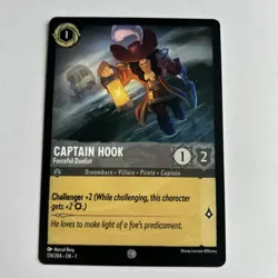 Disney Lorcana Demo Captain Hook - Forceful Duelist Card - Rare - Image 1