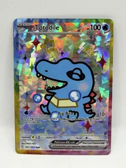 Derpy Pokemon Totodile Special Doujin Holo Art Card - Image 1