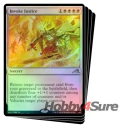 Foil Invoke Justice X4 M/NM Magic: The Gathering MTG Kamigawa: Neon Dynasty - Image 1