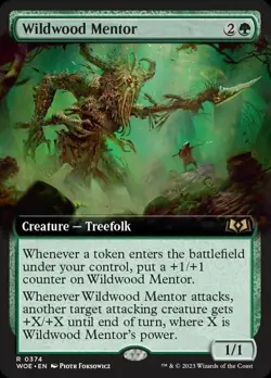1 x Wildwood Mentor - Extended Art - Wilds of Eldraine - Light Play - MTG - Image 1