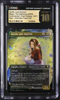 MTG Final Fantasy 0471 Aerith, Last Ancient Chocobo Track Foil CGC 10 PRISTINE - Image 1