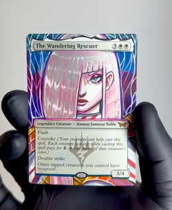 The Wandering Rescuer Alter MTG hand painted altered magic the gathering EDH - Image 2
