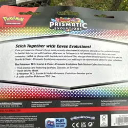 Pokemon TCG Prismatic Evolutions Leafeon Promo 3 Booster Packs & Sticker - Image 5