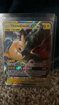 Pokemon Pikachu & Zekrom GX TAG TEAM Ultra Rare Holo Team Up 33/181 - Image 1