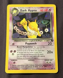 Pokemon Dark Hypno Holo Rare 9/82 Team Rocket Stage 1 60HP Unlimited 2000 - Image 1
