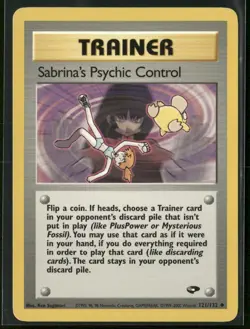 Sabrina's Psychic Control 121/132 Uncommon Gym Challenge Pokemon MP - Image 1