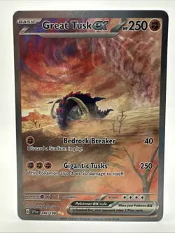 Pokemon Great Tusk ex Full Art Special Illustration Rare Holo 246/198 SV01 250 … - Image 1