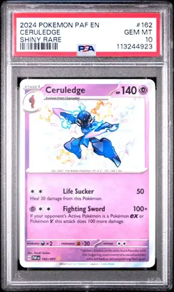 2024 POKEMON PAF EN-PALDEAN FATES SHINY RARE #162 CERULEDGE PSA 10 - Image 1