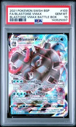 Pokemon Blastoise VMAX SWSH103 Battle Box Black Star Promo PSA 10 - Image 1