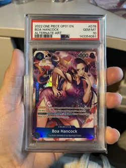 2022 ONE PIECE OP01-ROMANCE DAWN ALTERNATE ART #078 BOA HANCOCK PSA 10 - Image 1