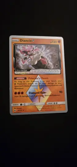 Pokemon TCG World Champion Signed Nao Diancie Prism Star 74/131 Holo Ultra Rare - Image 1