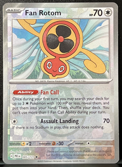 Fan Rotom (Master Ball Pattern) 085/131 Sv: Prismatic Evolutions Holo NM Pokemon - Image 1