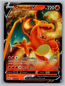 Charizard V 018/159 Holo V Rare Crown Zenith Pokemon Near Mint - Image 1