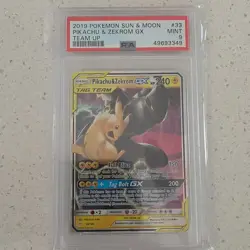 Pokemon Pikachu & Zekrom GX Team Up Holo Ultra Rare PSA 9 33/181 2019 English - Image 1