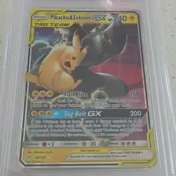 Pokemon Pikachu & Zekrom GX Team Up Holo Ultra Rare PSA 9 33/181 2019 English - Image 3