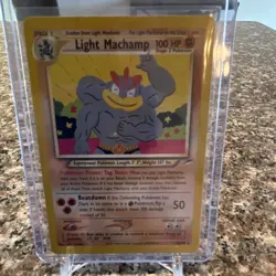 Nintendo Pokemon TCG Neo Destiny Light Machamp Rare 100 HP Regular 28/105 - Image 1