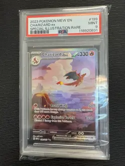 Pokemon TCG Charizard EX 199/165 Scarlet & Violet 151 PSA 9 - Image 1