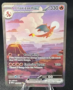 Pokemon TCG Charizard EX 199/165 Scarlet & Violet 151 Special Illustration Rare - Image 1