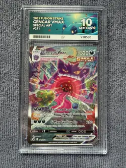 Pokemon Gengar VMAX Fusion Strike TCG Card 271/264 Ace 10 Perfect Subgrades - Image 1