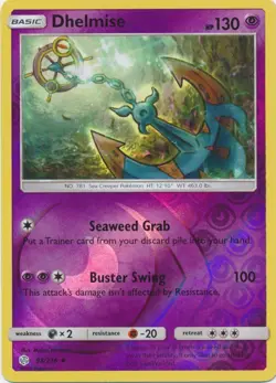 Dhelmise 98/236 Reverse Holo Cosmic Eclipse Pokemon Card NM - Image 1