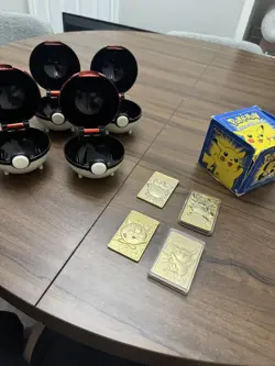 VTG 1999 Burger King Nintendo Pokemon Ball 23K Gold Plated Trading NEAR Full Set - Image 1