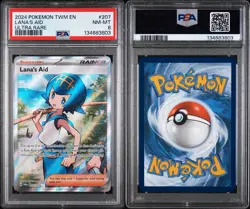 2024 Pokemon Twighlight Masquerade Lana’s Aid #207 Ultra Rare PSA 8 - Image 3