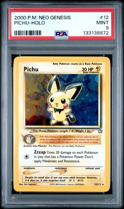 2000 Pokemon Neo Genesis Pichu Holo PSA 9 Mint WOTC Vintage RARE LISTING 💎 - Image 2