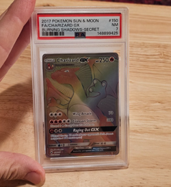 2017 POKEMON SUN & MOON BURNING SHADOWS SECRET #150 FULL ART/CHARIZARD GX PSA 7 - Image 3