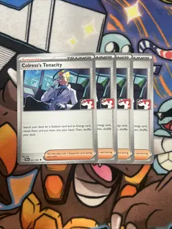 4x Colress's Tenacity Play! Pokemon Prize Pack Non-Holo Near Mint PLAYSET - Image 1