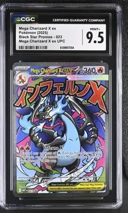 2025 Pokemon Mega Charizard X EX Upc Black Star Promos 023 CGC 9.5 MINT+ - Image 1