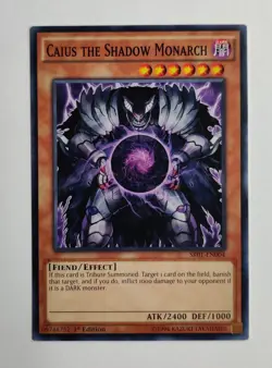 Caius the Shadow Monarch SR01-EN004 1st Edition Emperor of Darkness Yu-Gi-Oh! - Image 1