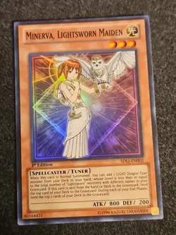Yugioh Minerva, Lightsworn Maiden SDLI-EN002 Super Rare 1st Ed VLP - Image 1