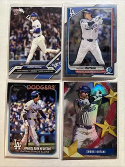 Shohei Ohtani 4 Topps Card Lot - Los Angeles Dodgers - MVP - Image 1