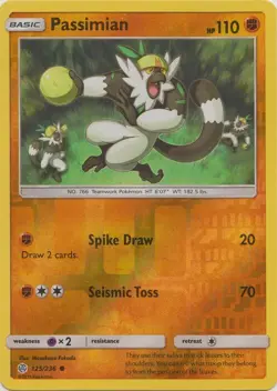 Passimian 125/236 Reverse Holo Cosmic Eclipse Pokemon Card NM - Image 1