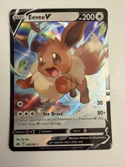 Pokemon TCG Crown Zenith Eevee v Ultra Rare Holo Card 108/159 - Image 1