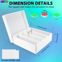 Trading Card Storage Box, 4 Row 3200 Count Collector Cards Box 5-Pack, Wihte - Image 4