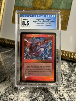 MTG Foil Pre Release Lightning Dragon Urza's Saga Reserved List PSA CGC 8.5 - Image 1