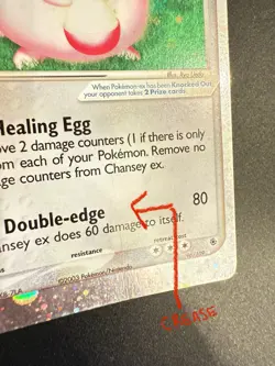 Pokemon EX Ruby and Sapphire Holo Chansey ex 96/109 - HP - Image 3