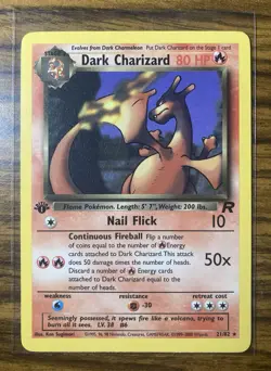 Pokemon Dark Charizard 21/82 - 1st Edition Team Rocket 2000 WotC - Image 1