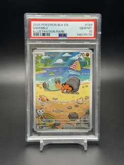 PSA 10 Dwebble Pokemon 129/086 Black Bolt EN Illustration Rare - Image 1
