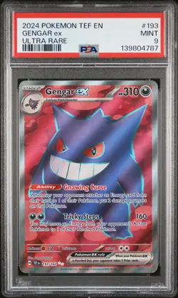 2024 POKEMON TEF EN-TEMPORAL FORCES ULTRA RARE #193 GENGAR EX PSA 9 - Image 1