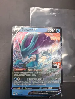 031/203 Suicune V Prize Pack Pokemon TCG League Play Stamped Evolving Skies - Image 1