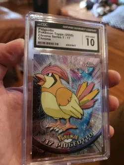 (POP 11) CGC 10 GEM MINT PIDGEOTTO # 17 Topps Chrome HOLO RARE Series 1 Pokemon - Image 1
