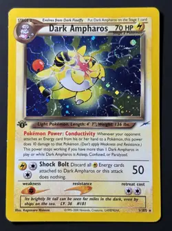 SWIRL 1st Edition Dark Ampharos 1/105 Neo Destiny LP Condition - Pokemon TCG - Image 1