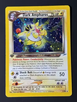 SWIRL 1st Edition Dark Ampharos 1/105 Neo Destiny LP Condition - Pokemon TCG - Image 2