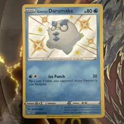 Pokemon TCG Galarian Darumaka Shining Fates SV023/SV122 Holo Shiny Holo Rare - Image 1