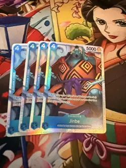 Bandai One Piece Card Game OP07 Jinbe 045 Holo Character English x4 - Image 1