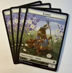 4x Rabbit Token 0003 (Double Sided) | NM/M Bloomburrow BLB Magic MTG In Hand! x4 - Image 1