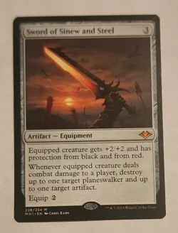 MTG Sword of Sinew and Steel - Modern Horizons Regular - NM Magic The Gathering - Image 1