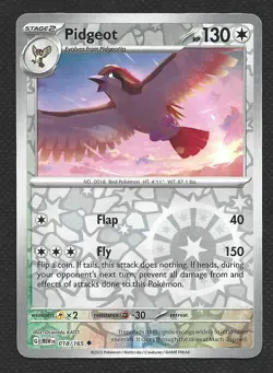 Pokemon Scarlet & Violet 151 Pidgeot 018/165 Reverse Holo Near Mint - Image 1